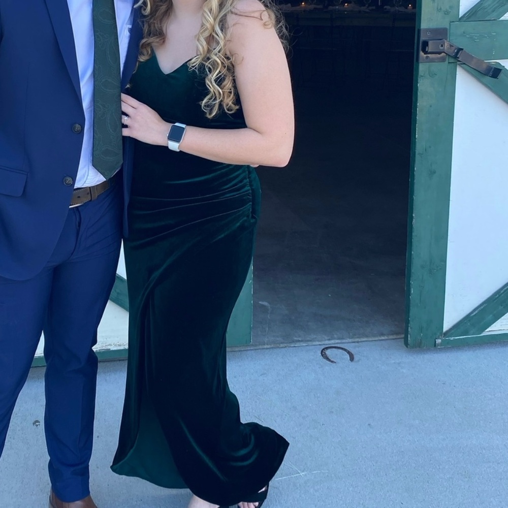 Hunter Green velvet dress
